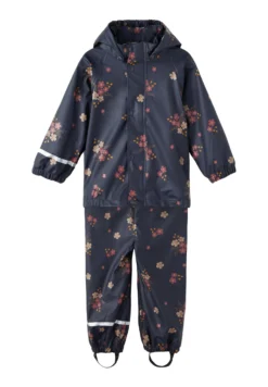 NAME IT Nmfdry Rain Flower Suspenders Set - Regenjas - Dark Sapphire