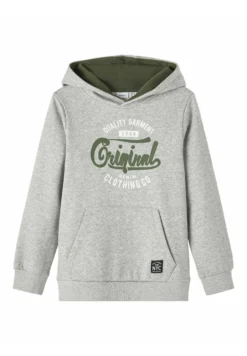 NAME IT Nkmleco Ls Wh Bru Noos - Hoodie - Grey Melange