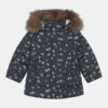 NAME IT Faux Fur Flower Jacket - Winterjas - Dark Sapphire