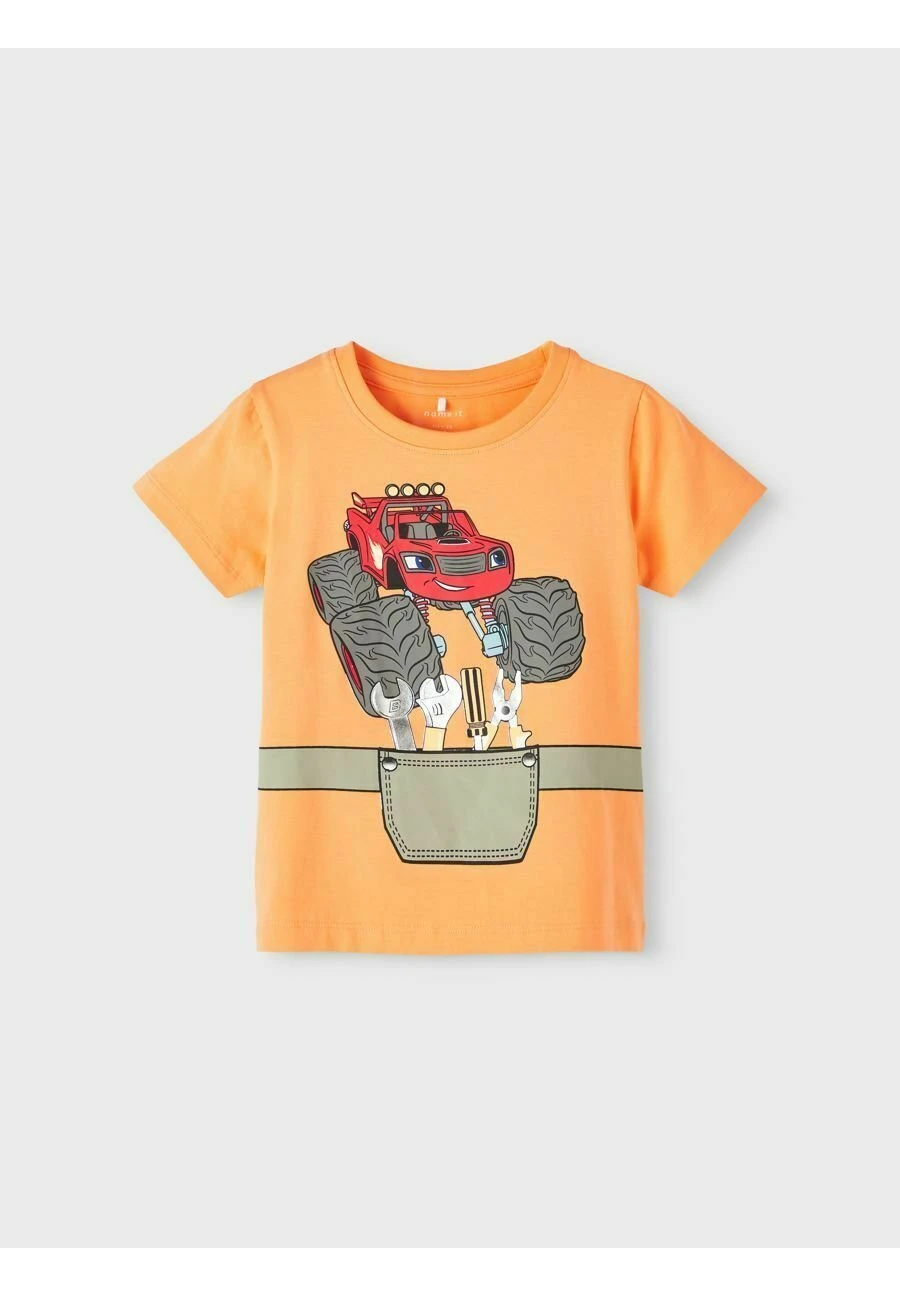 NAME IT Blaze Und Die Monster-Maschinen - T-Shirt Print - Mock Orange 4 NAME IT Blaze Und Die Monster-Maschinen - T-Shirt Print - Mock Orange - Afbeelding 4