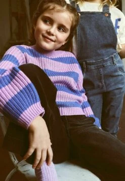 NAME IT Gestreifter Chenille - Trui - Smoky Grape