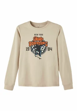 NAME IT Mit Langen Ärmeln Print - Longsleeve - Humus