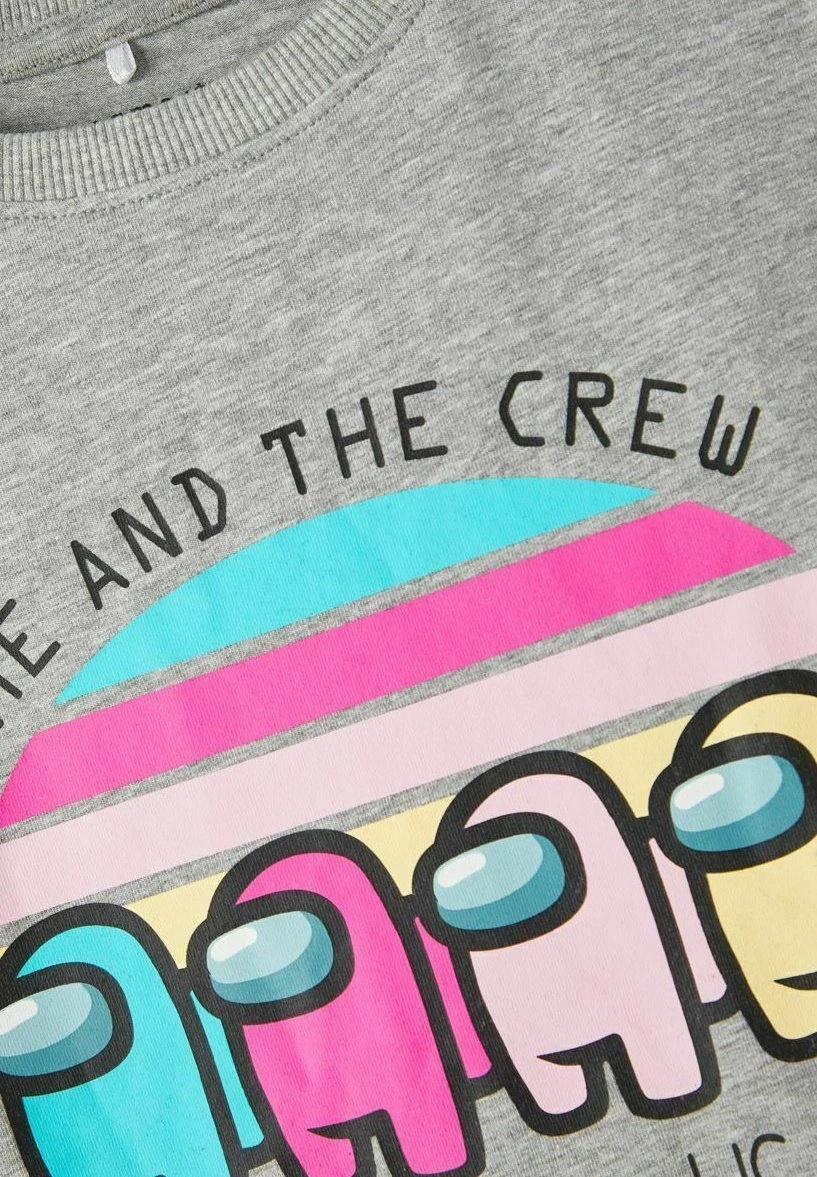 NAME IT Among Us - T-Shirt Print - Grey Melange 3 NAME IT Among Us - T-Shirt Print - Grey Melange - Afbeelding 3