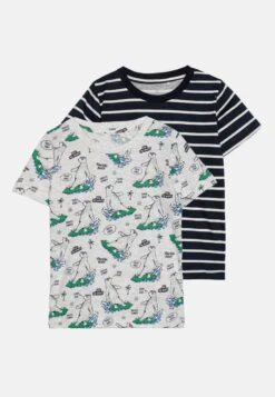 NAME IT Nmmjoe 2 Pack - T-Shirt Print - Light Grey Melange