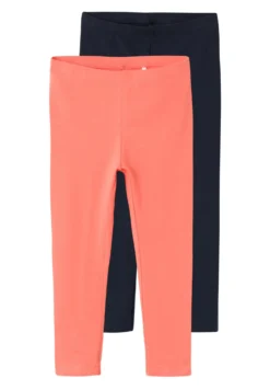 NAME IT Nkfvivian Capri 2 Pack - Legging - Coral/Dark Sapphire