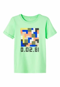 NAME IT Regular Fit - T-Shirt Print - Green Ash