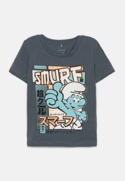 NAME IT Nmmadri Smurf Unisex - T-Shirt Print - Stormy Weather