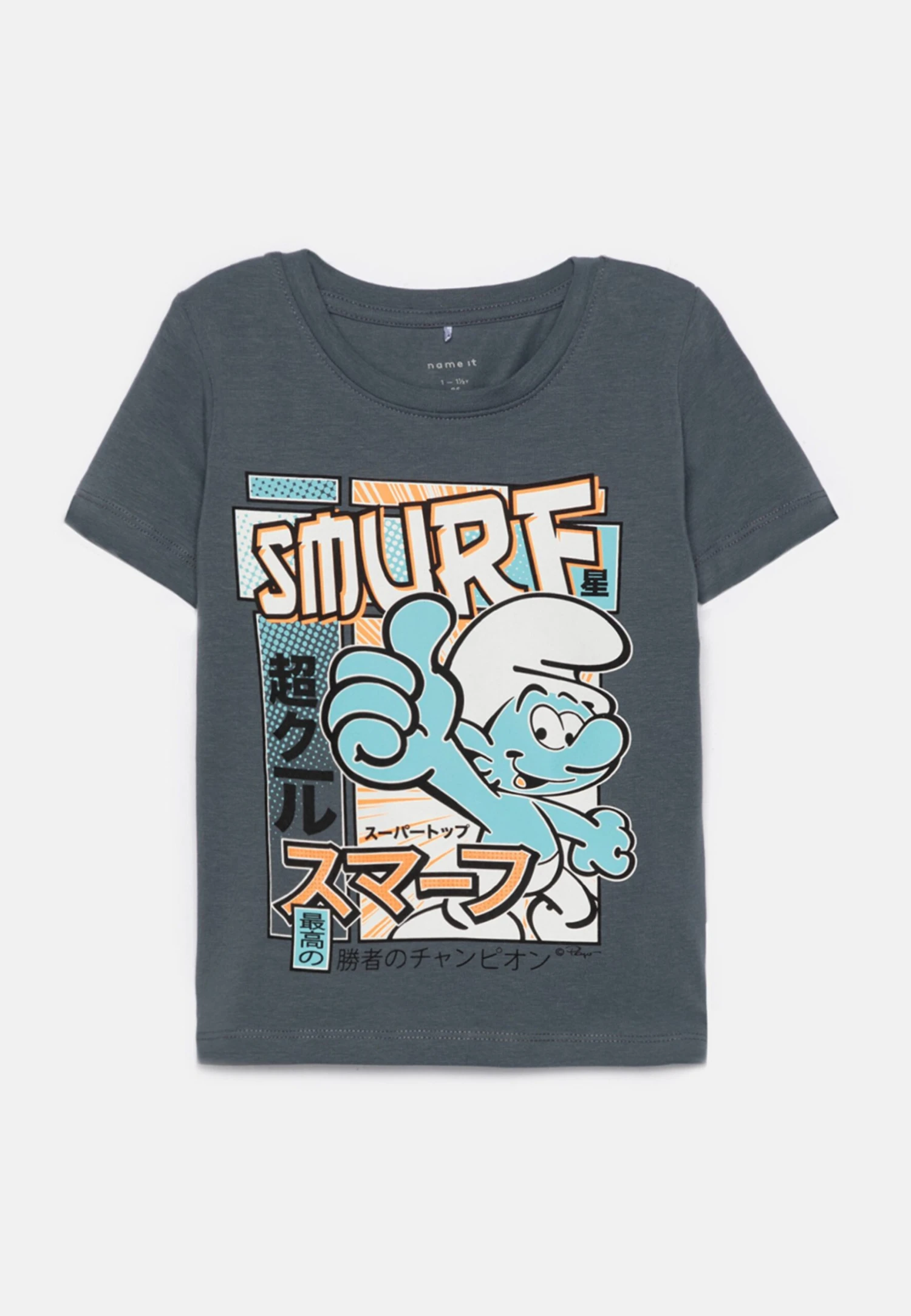 NAME IT Nmmadri Smurf Unisex - T-Shirt Print - Stormy Weather 1 NAME IT Nmmadri Smurf Unisex - T-Shirt Print - Stormy Weather